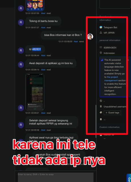 Telegram 来源无 IP