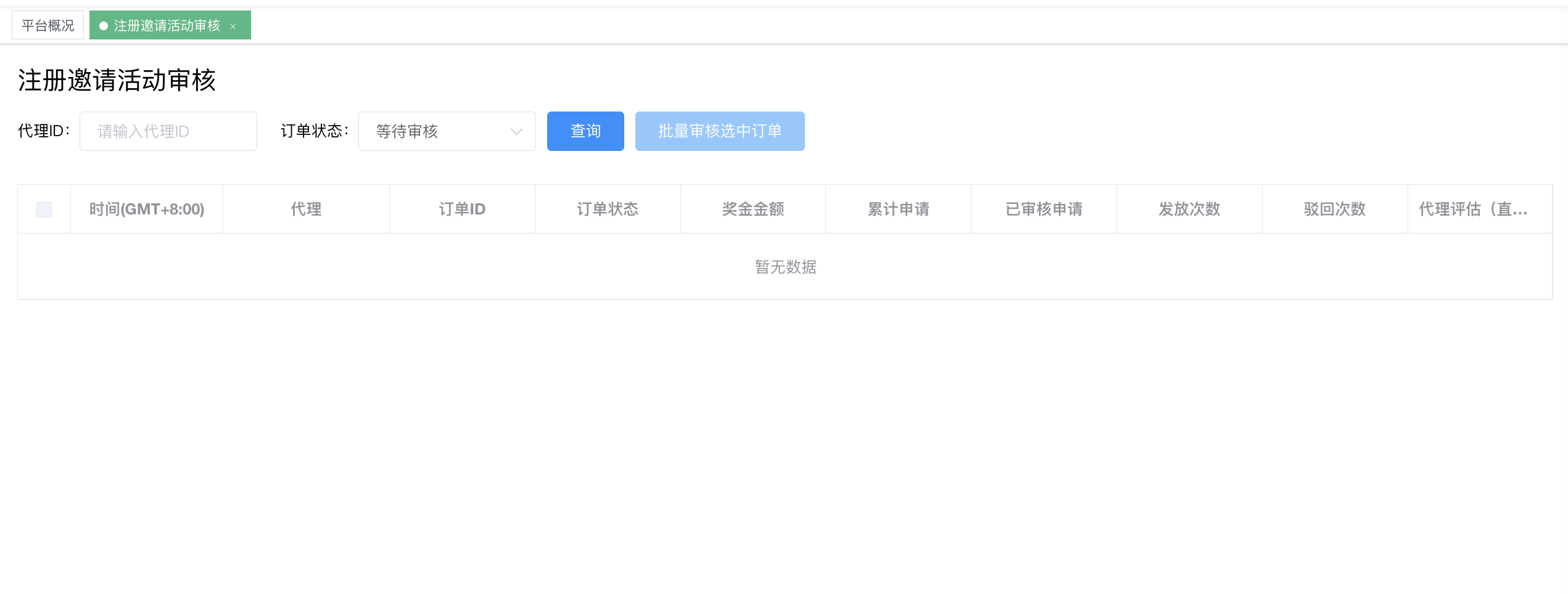注册邀请活动审核 - 等待审核订单列表
