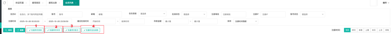批量修改用户层级界面